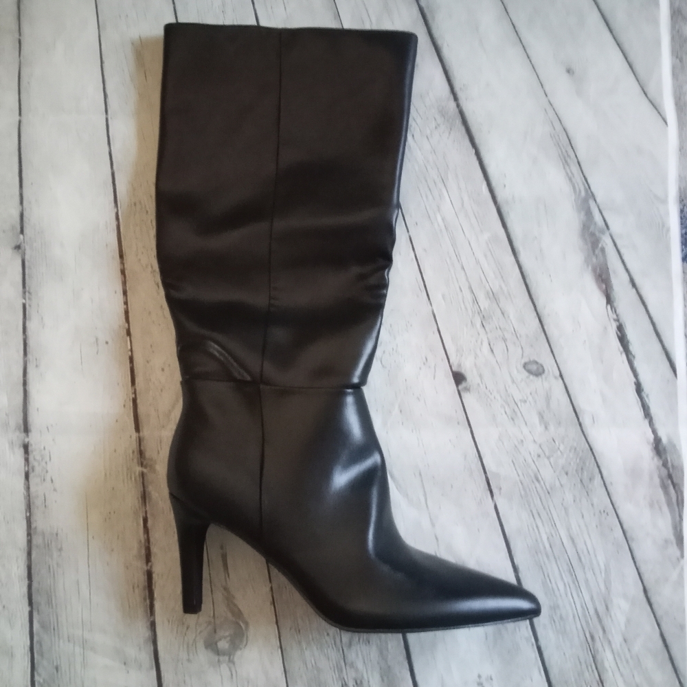 NIB Black Matte Knee High Stilletto Boots - Size 9 - Picture 5 of 6
